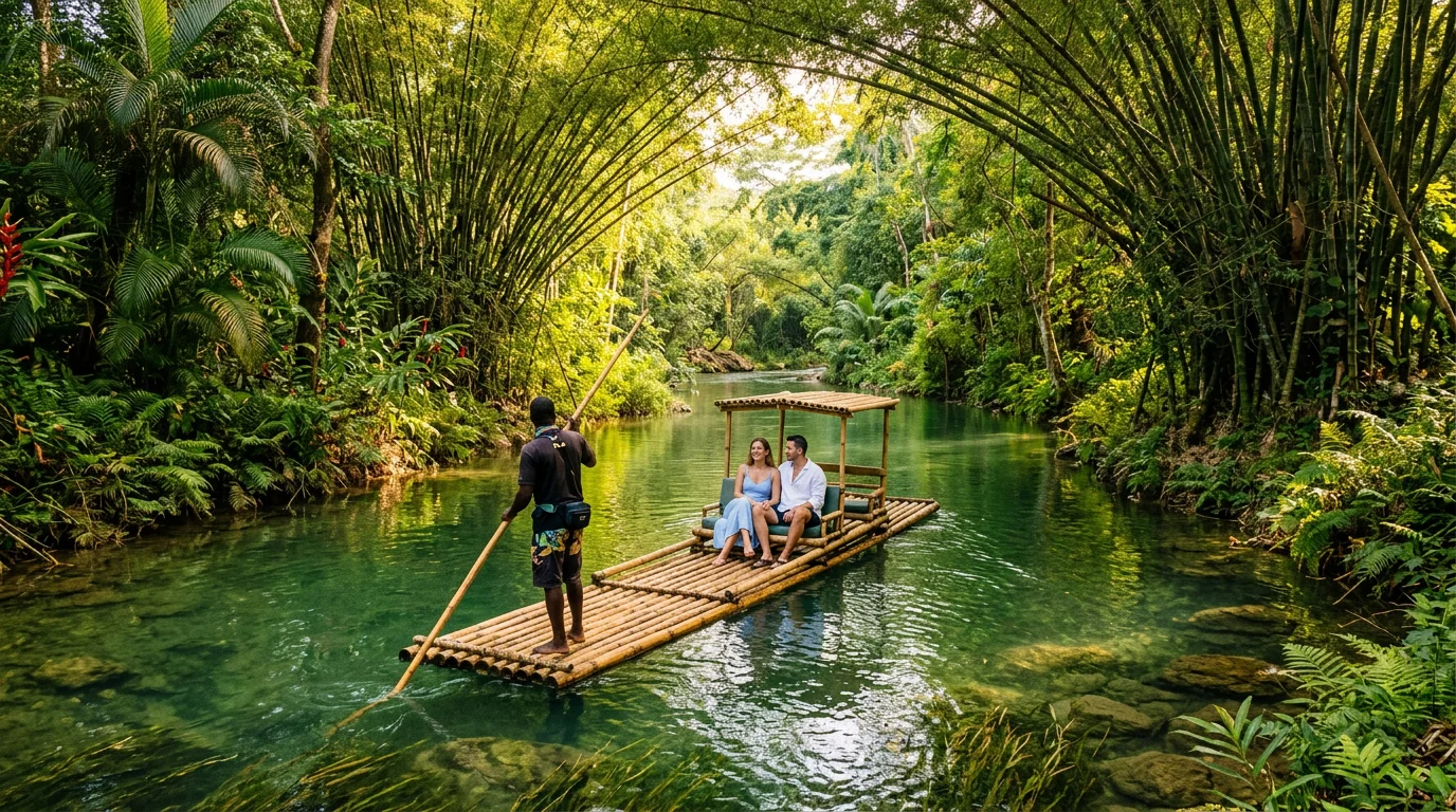 Bamboo Raft on Jamaican River