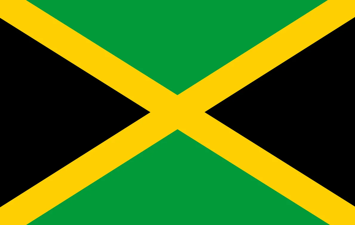 Cinematic action shot of Jamaican volleyball player Layla Harding spiking at the net