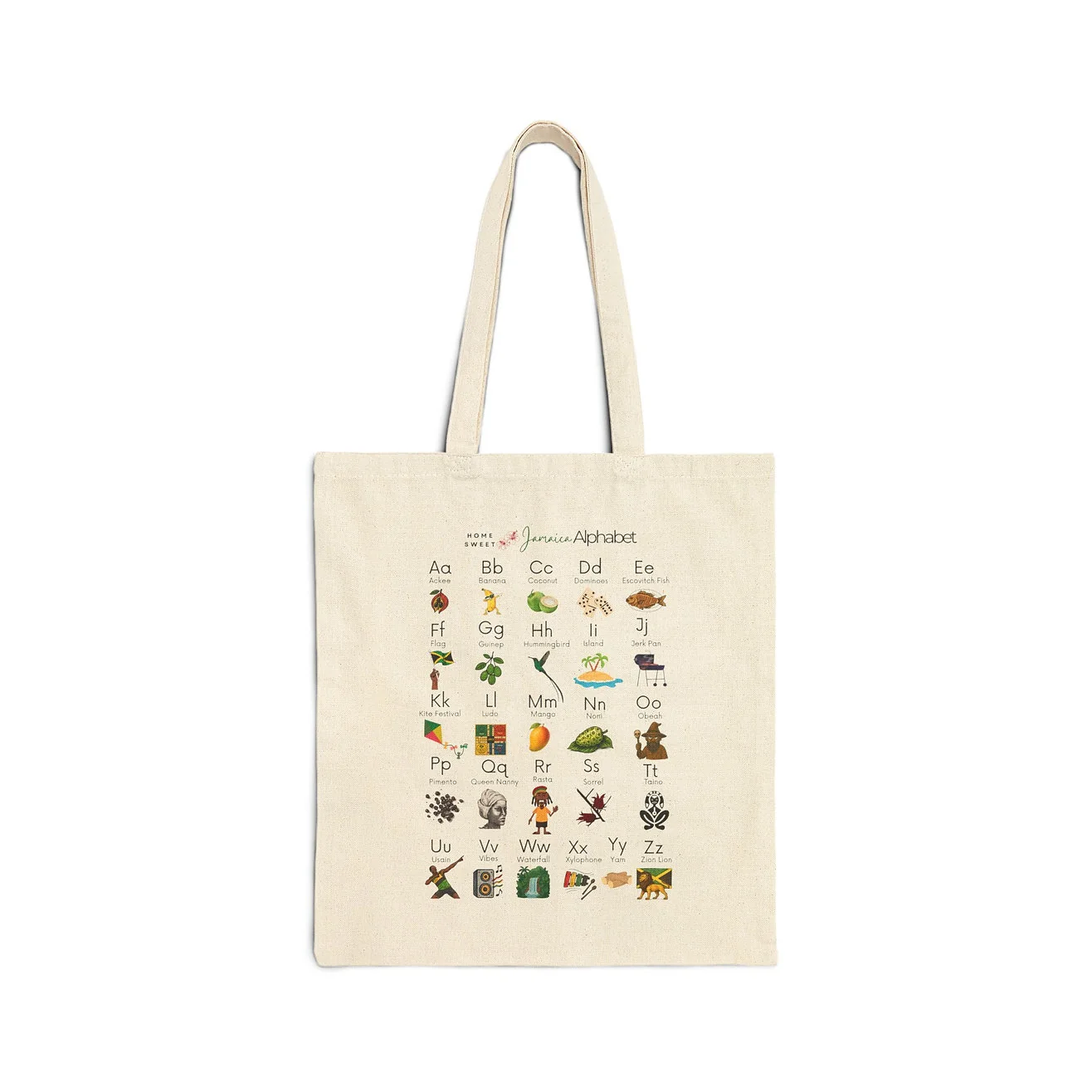 Jamaican Alphabet Tote Bag view 3
