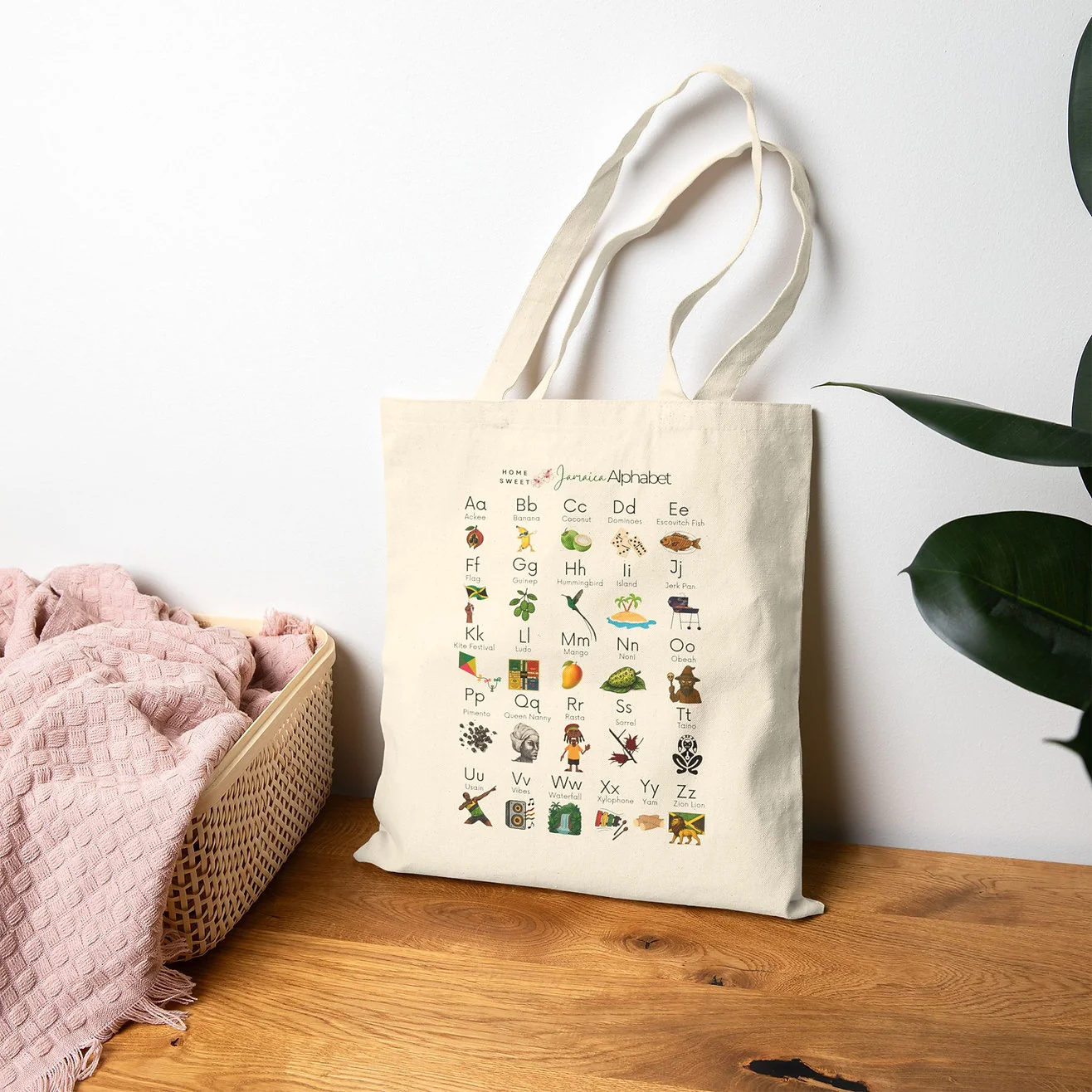Jamaican Alphabet Tote Bag
