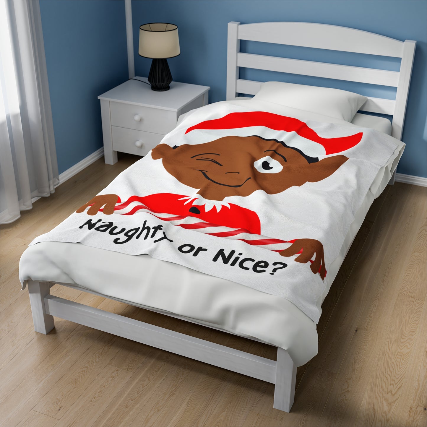 Naughty or Nice Elf Plush Blanket