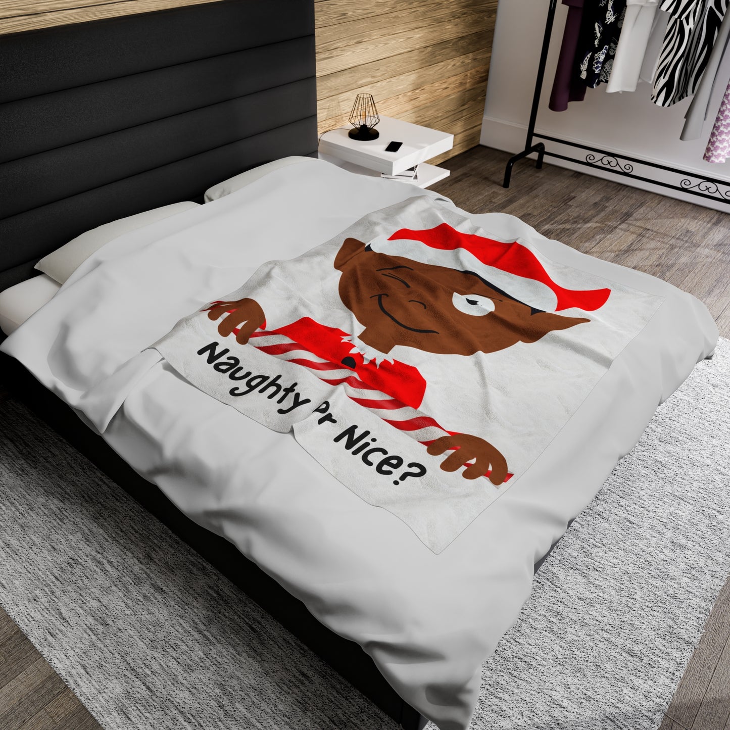 Naughty or Nice Elf Plush Blanket