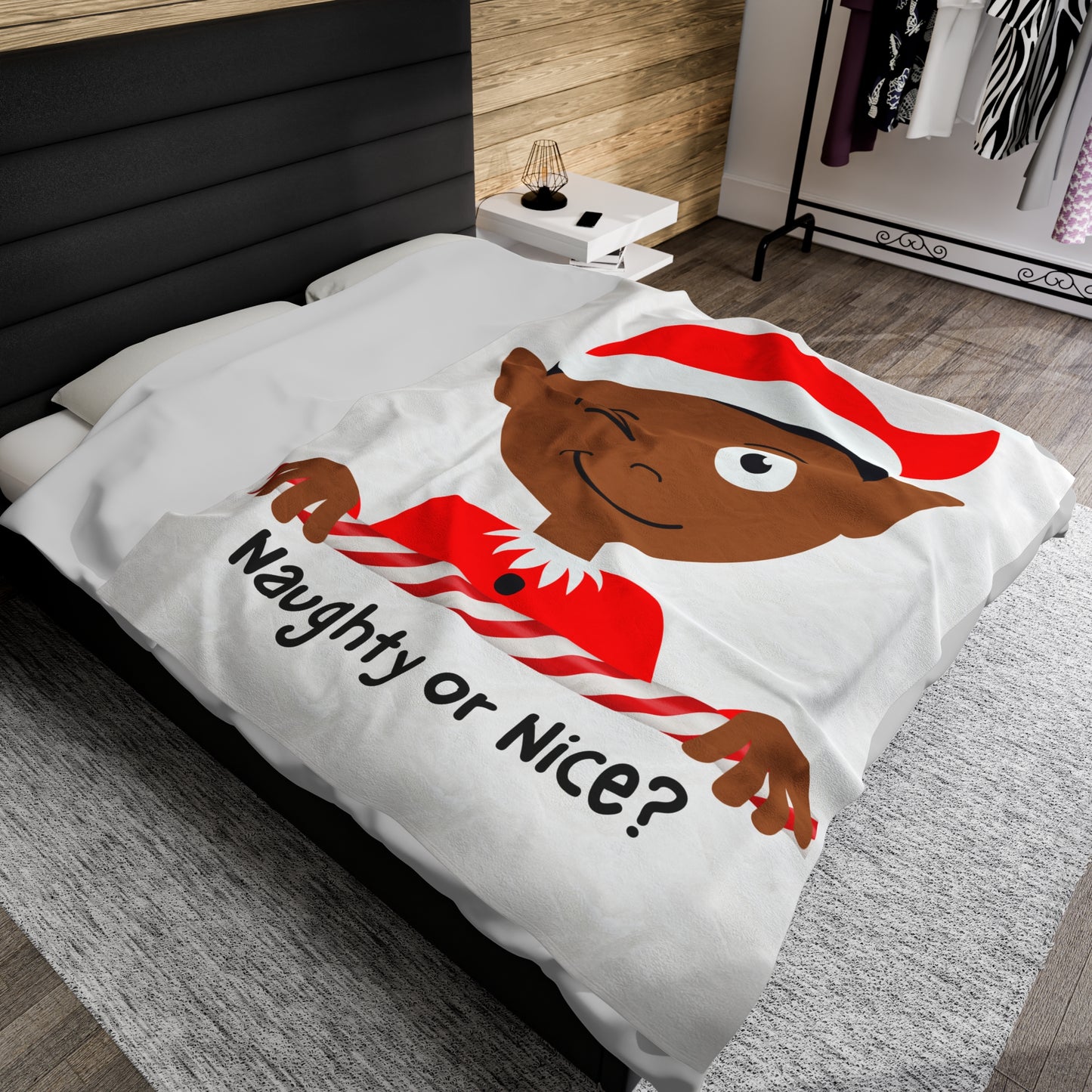 Naughty or Nice Elf Plush Blanket