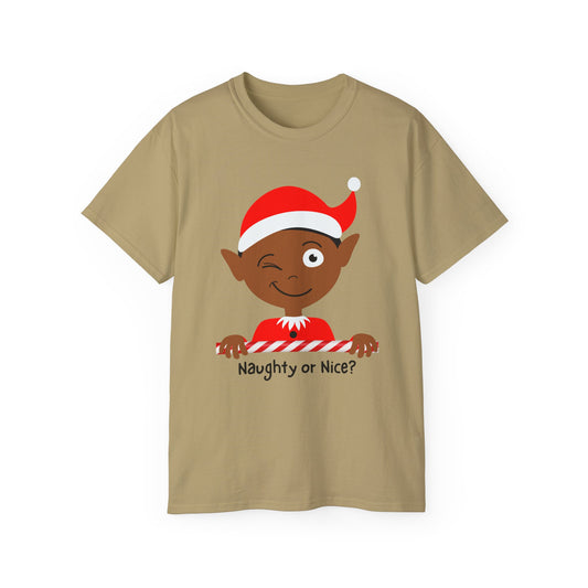 Classic Ultra Cotton Naughty or Nice Elf Tee