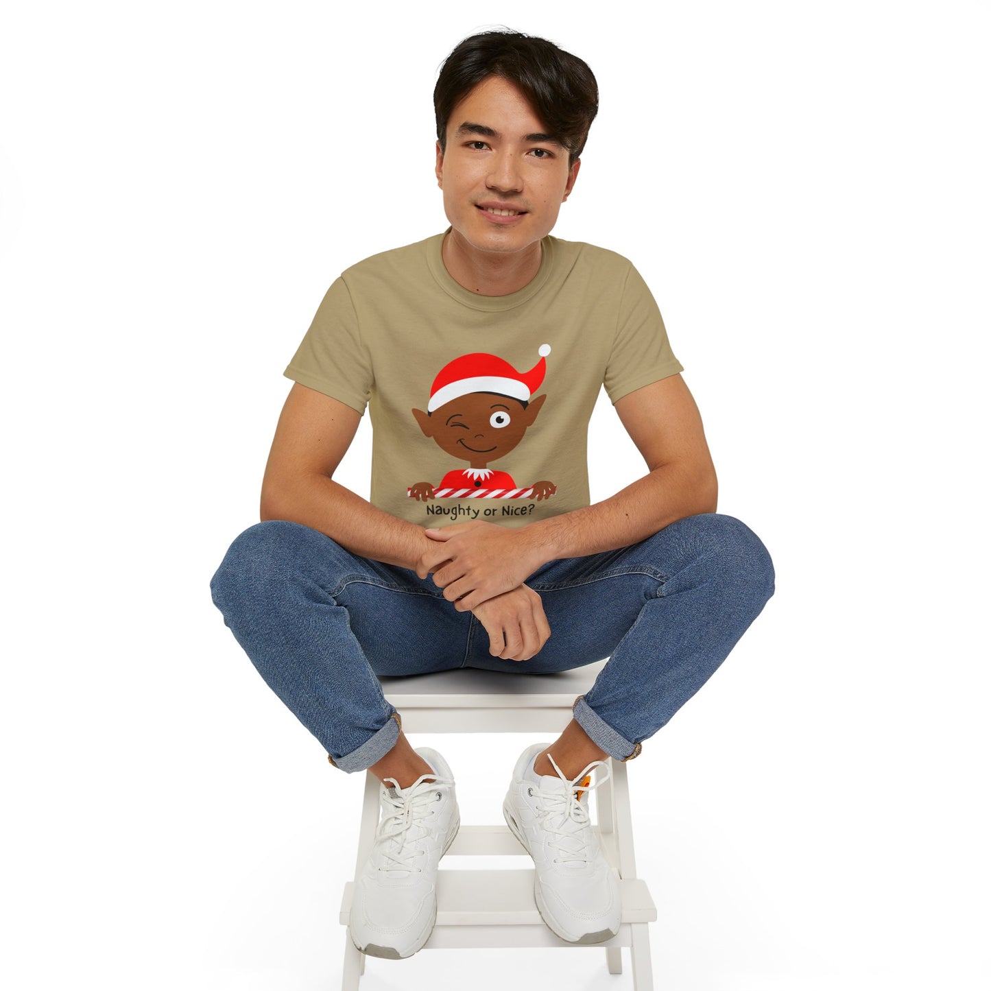 Classic Ultra Cotton Naughty or Nice Elf Tee