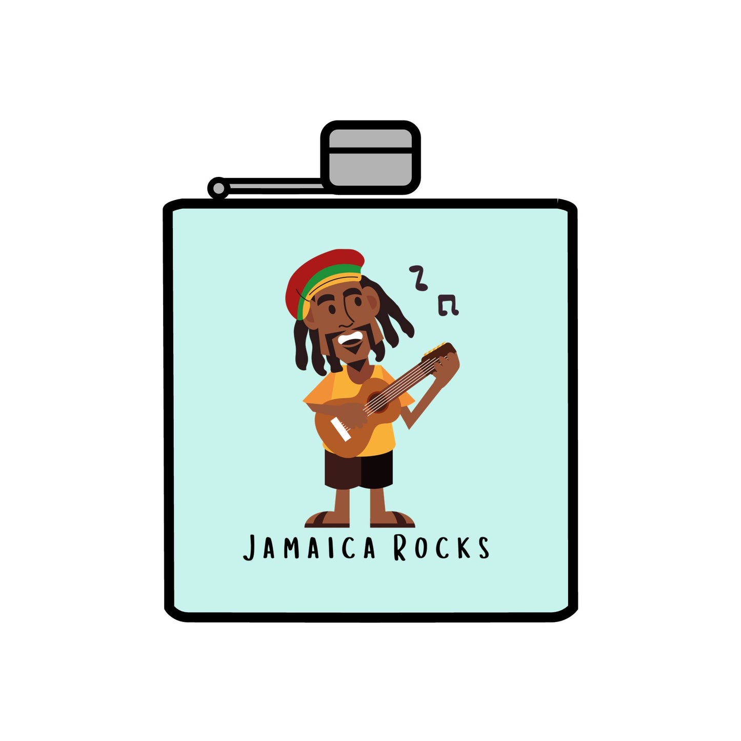 Jamaica Rocks Stainless Steel Flask, 6oz