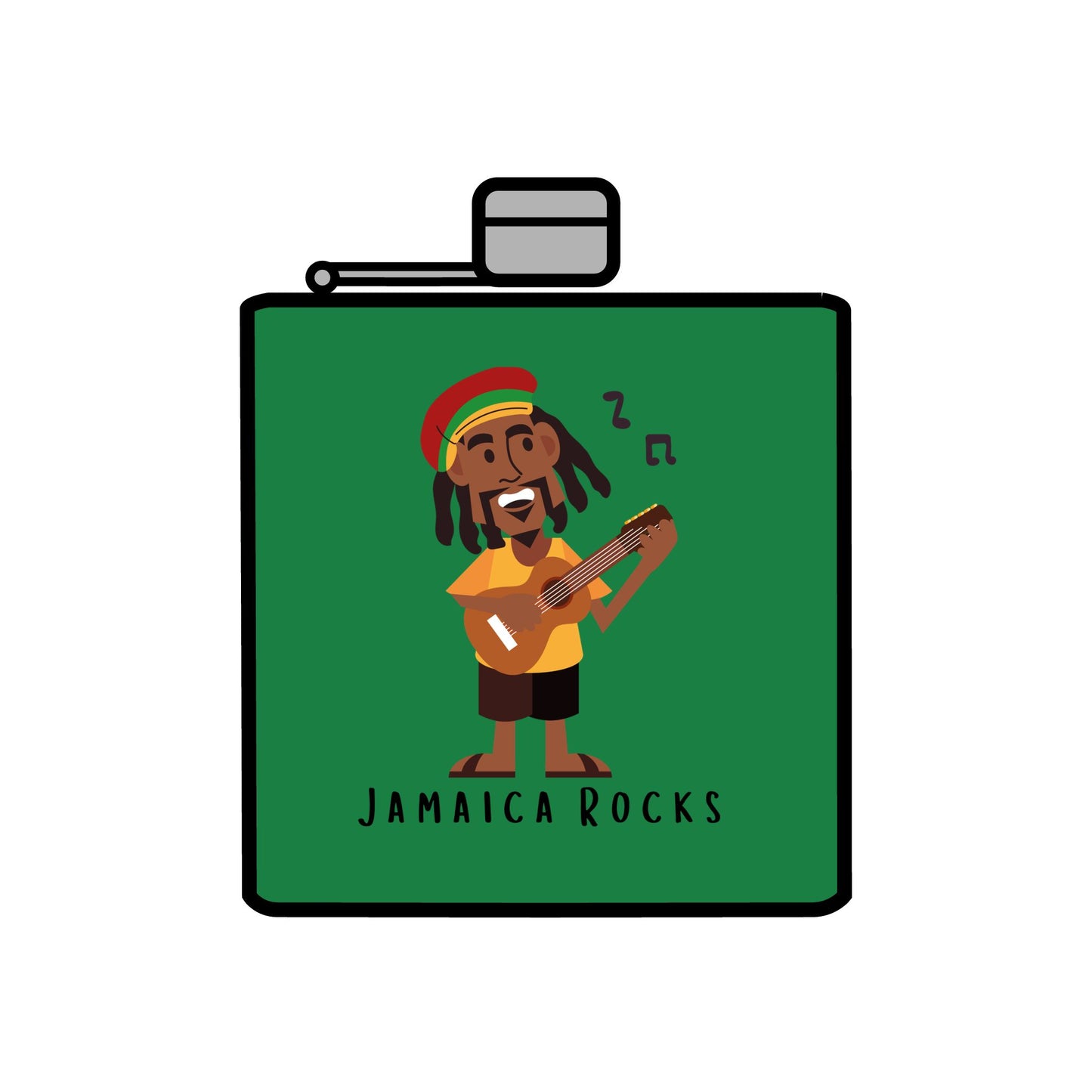 Jamaica Rocks Stainless Steel Flask, 6oz