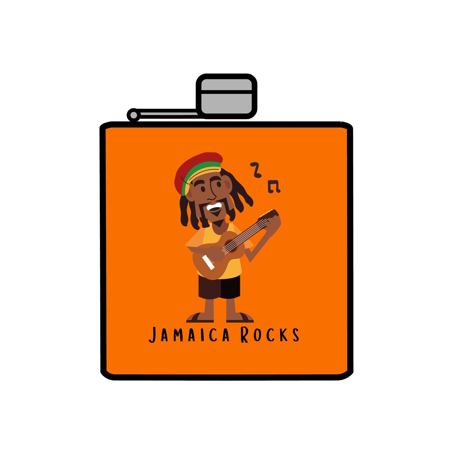 Jamaica Rocks Stainless Steel Flask, 6oz